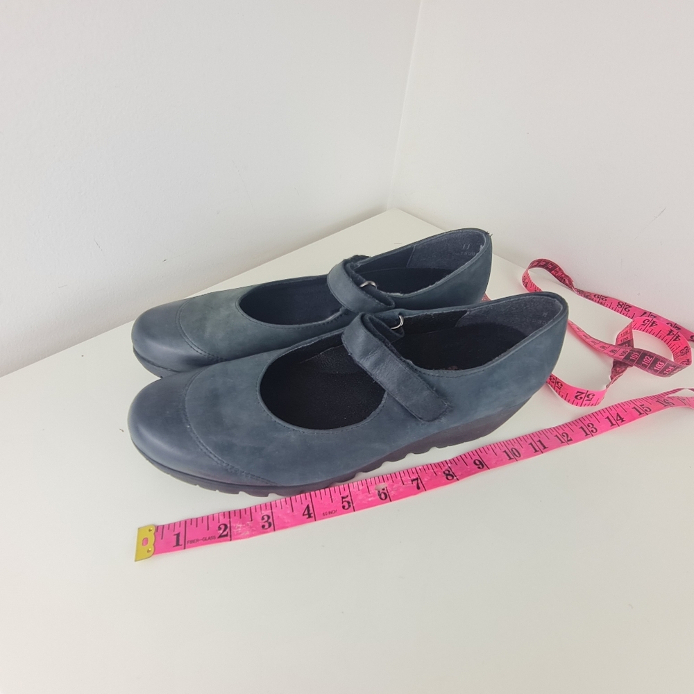 Munro Mary Jane Shoes Womens Blue Nubuck Leather Journey Comfort Size 11 - Picture 14 of 15